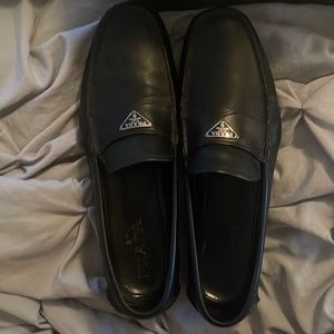 Navy blue Prada loafers